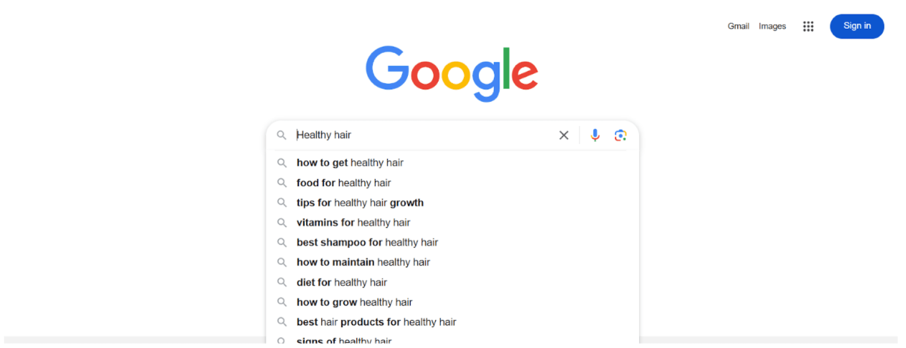 Google autocomplete example