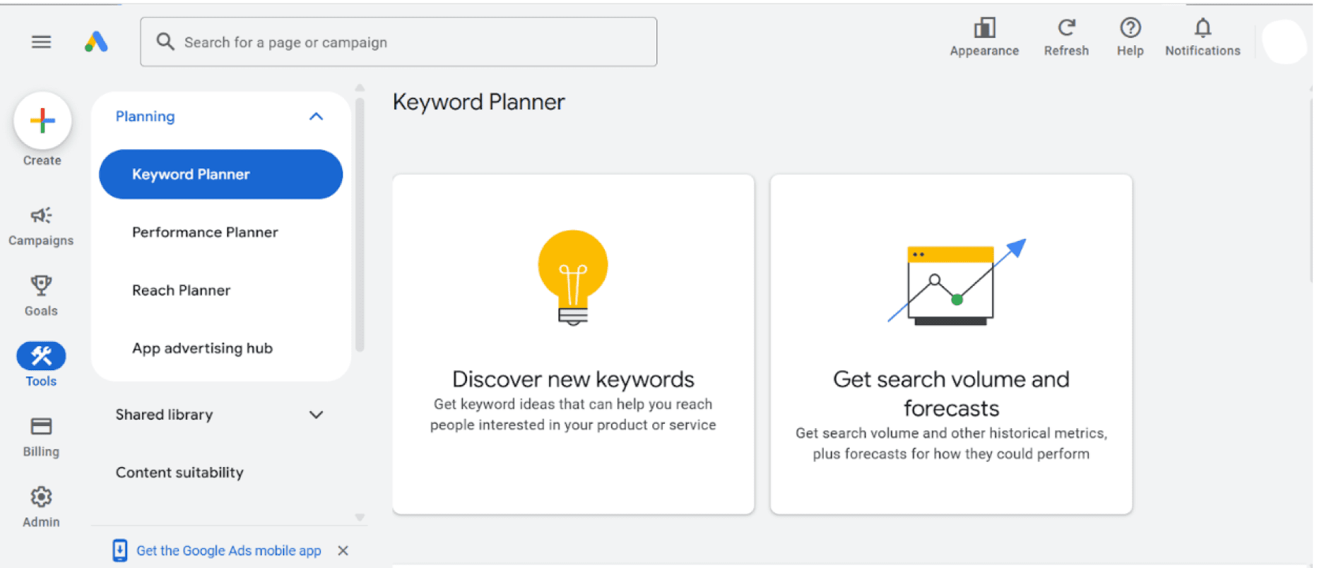 Using Google Keyword Planner to find trending SEO keywords