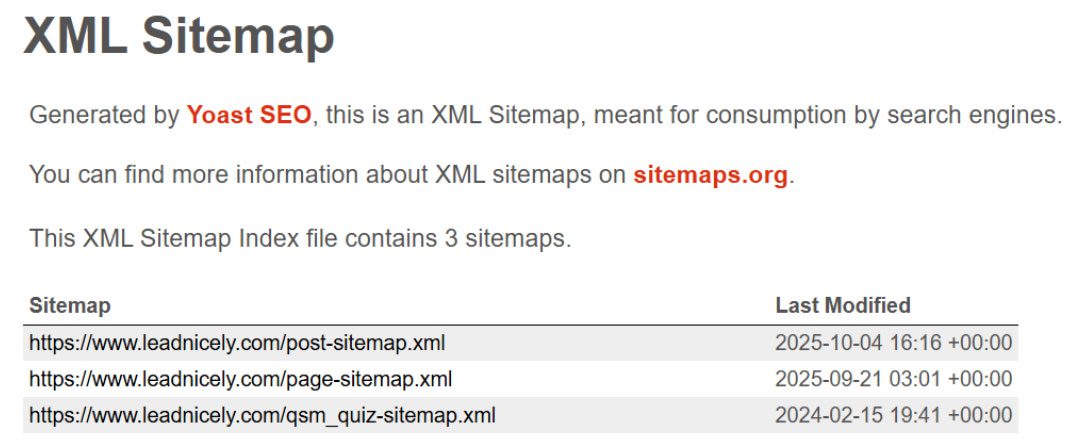 xml sitemap
