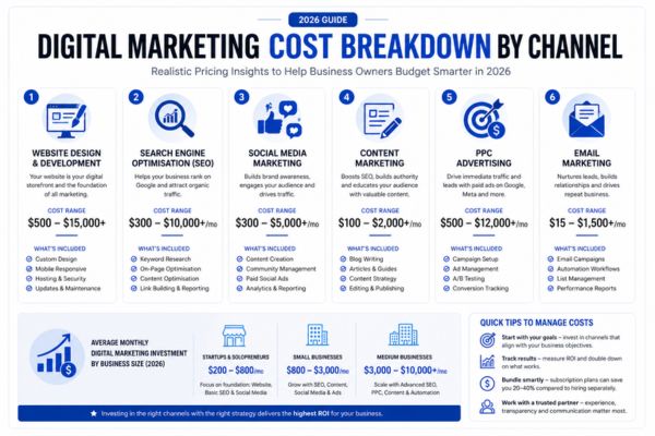 Digital marketing pricing breakdown